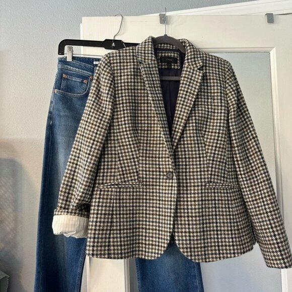 J. Crew Classic wool blazer with leather elbow pads - Picture 1 of 9